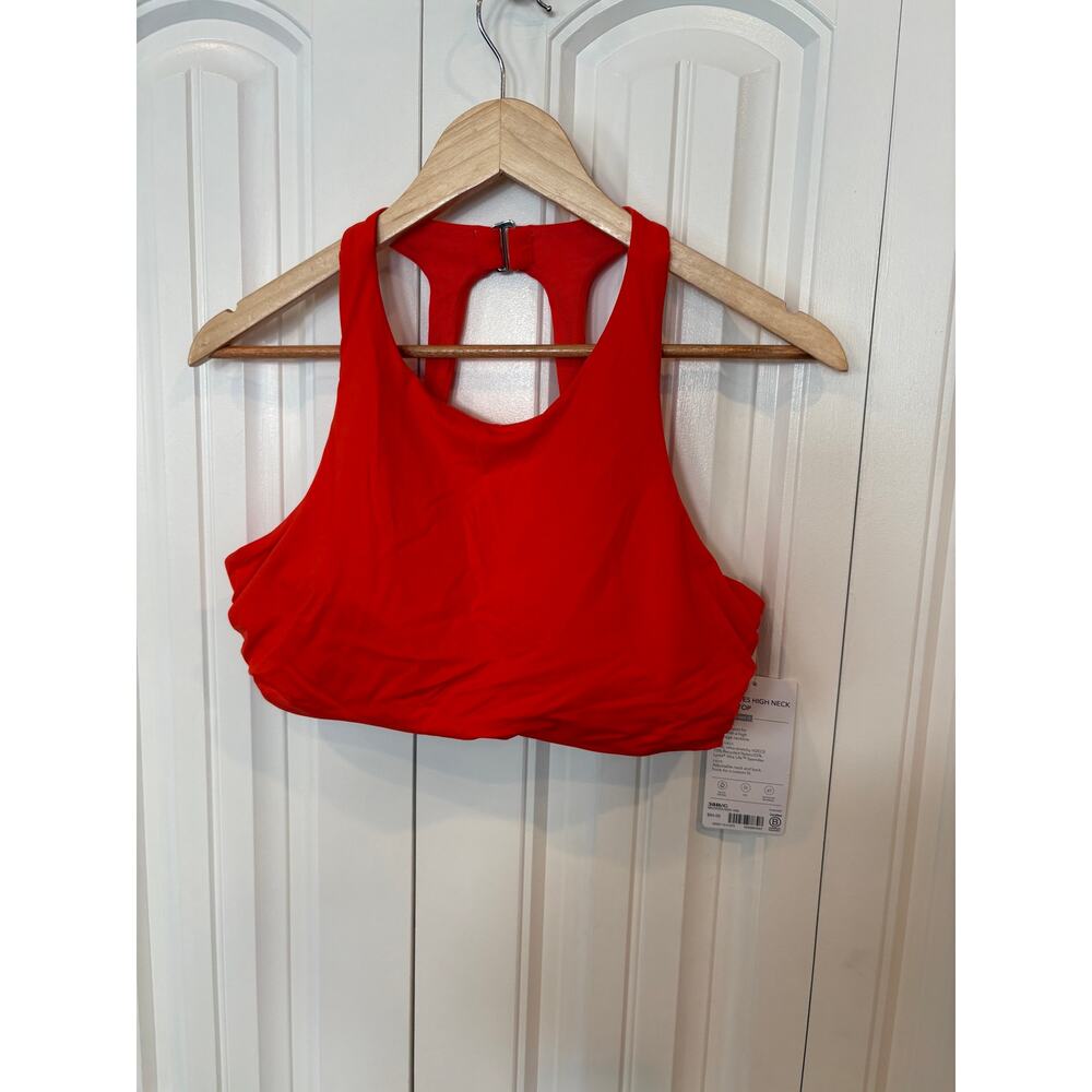 Athleta Orange Maldives High‎ Neck Bikini Top Size 38B/C